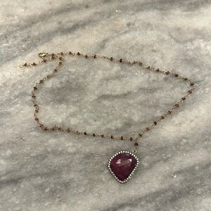 Rough cut gem necklace